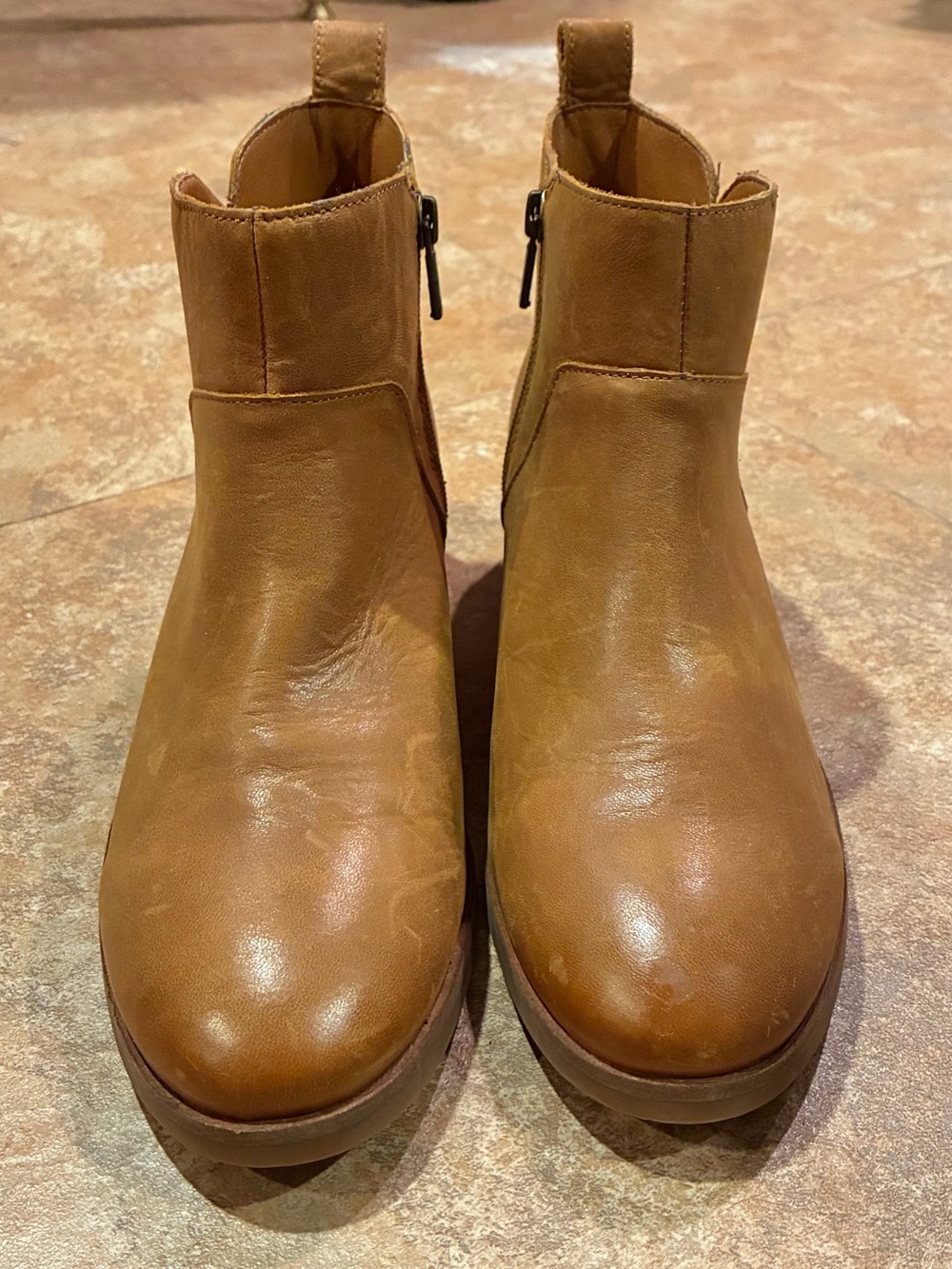 Lucky Brand Women's Tan Leather Ankle Booties
